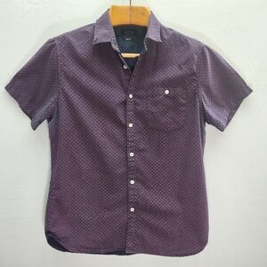 Cactus Men's Dark Purple Casual Slim Fit Button Down Shirt 100% Cotton